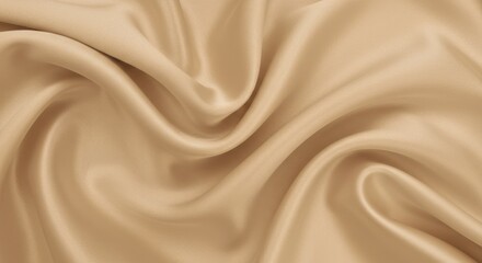 Smooth silk fabric, flowing folds, champagne beige color, luxurious texture, soft sheen, undulating waves, delicate draping, high-resolution detail, studio lighting, close-up photography, fashion text