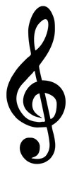 treble clef made of musical notes