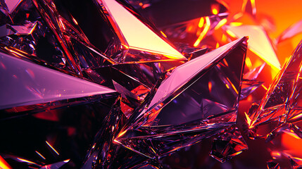 Glowing abstract crystal shards, elegant minimalism, futuristic aesthetic