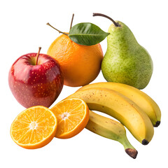 fruits on white background