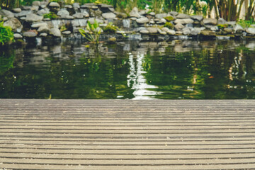 Background with wood or concrete surface as the floor, used for mockup design.