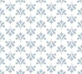 Fototapeta premium Flower geometric pattern. Seamless vector background. White and gray ornament