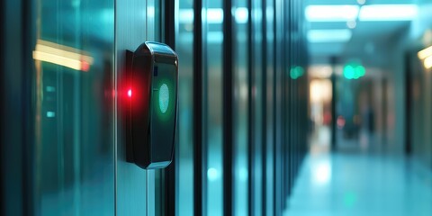 Digital fingerprint scanner detecting an unauthorized access attempt.