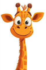 Obraz premium playful cartoon giraffe character with oversized features and cheerful expression