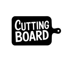 Obraz premium Cutting board icon vector in black color with white background, kitchen use.