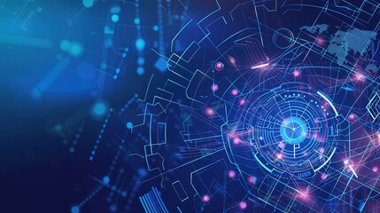 Obraz premium Mastering Technology - Themed Event Background Design: A Creative Odyssey