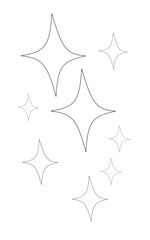 A collection of outlined stars, scattered across a white background