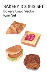 Bakery logo vector icon set 