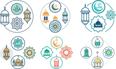 Fototapeta premium Colorful Easter Icons and Elements Seamless Vector Pattern for Decoration and Fun