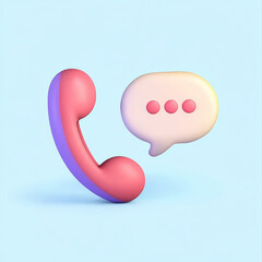 colorful phone handset with speech bubble, symbolizing communication and messaging