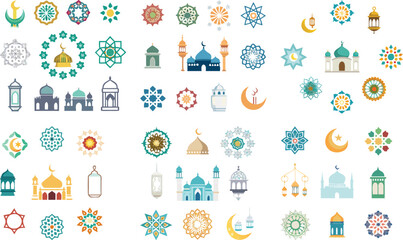 Obraz premium Colorful Easter Icons and Elements Seamless Vector Pattern for Decoration and Fun
