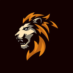 Angry lion mascot logo