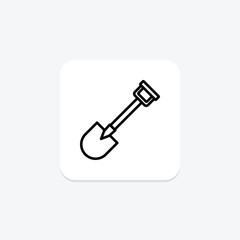 Hand Shovel line icon, vector, pixel perfect, illustrator file