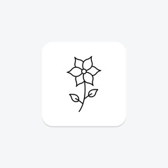 Flowers thinline icon, vector, pixel perfect, illustrator file