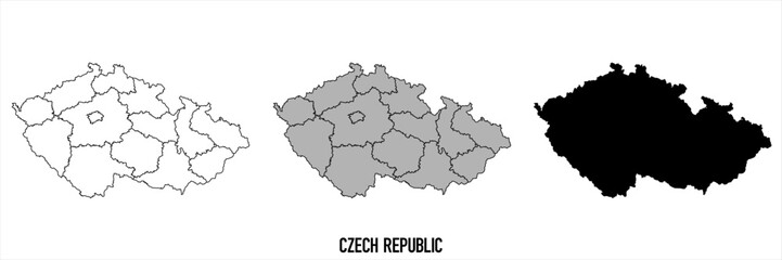 Fototapeta premium High detailed vector map - Czech Republic 