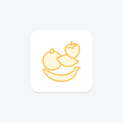 Fruits duotone line icon, vector, pixel perfect, illustrator file