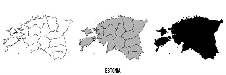 Obraz premium High detailed vector map - Estonia 