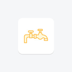 Water Supply duotone line icon, vector, pixel perfect, illustrator file