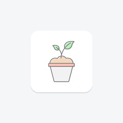 Plants lineal color icon, vector, pixel perfect, illustrator file