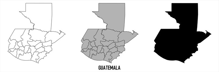 Fototapeta premium High detailed vector map - Guatemala 