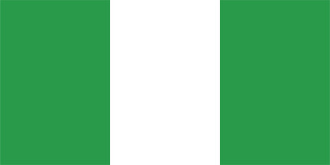 Obraz premium Flag of Nigeria. An illustration of the Nigeria flag. A rectangular flag. Standard size flag icon.