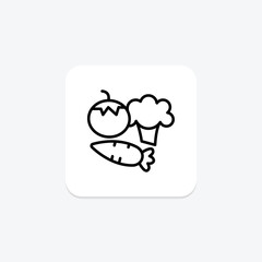 Vegetables line icon, vector, pixel perfect, illustrator file