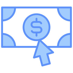 Online Payment Outline Blue Color Icon