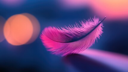 Pink Feather in Soft Lighting