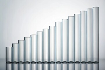 Obraz premium A clean, modern illustration of overlapping transparent bars and flowing curves, symbolizing the multifaceted nature of analytical research.