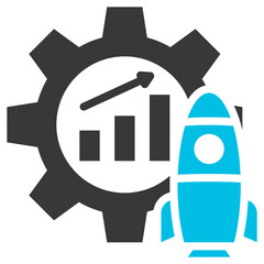 Development Glyph Blue Grey Icon