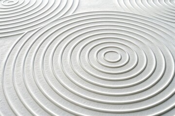 Obraz premium An elegant abstract design of concentric circles and radiating lines that mimic the ripple effects of insightful analysis on a pristine background.