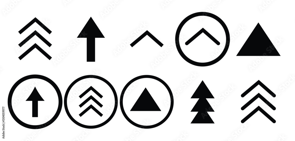 Wall mural swipe up icon set. up arrow button symbol. swipe up icons for social media stories. scroll arrow up 