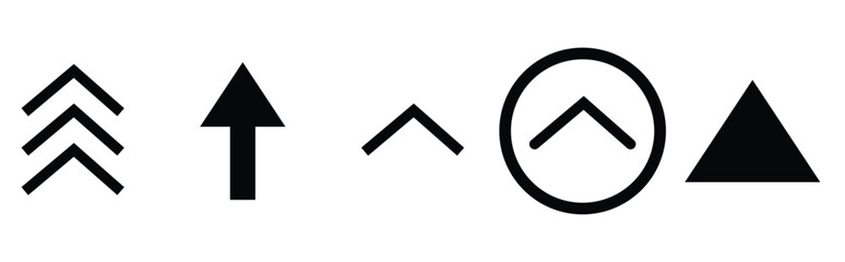 Swipe up icon set. Up arrow button symbol. Swipe Up icons for social media stories. Scroll arrow up icon sign - upload icon button, send, export icons
