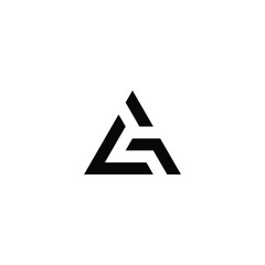 Abstract Triangular ‘A’ Logo with Minimalist Negative Space Design