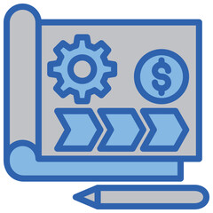 Business Model Blue White Icon