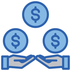 Crowdfunding Blue White Icon