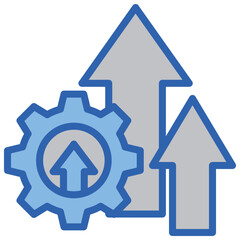 Growth Blue White Icon