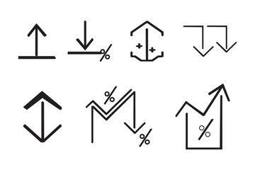 vector arrows set up and down