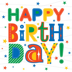 colorful birthday greeting card design