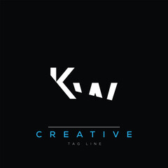Fototapeta premium K and W logo design. KW creative Monogram Logo. This logo design is the process of creating a visual symbol that represents a brand, company, or individual.