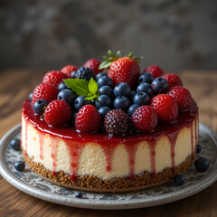 cheese cake with barries 