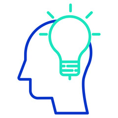 Head ai idea outline dual color icon
