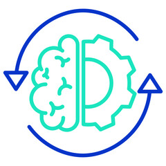 Ai Bulb outline dual color icon