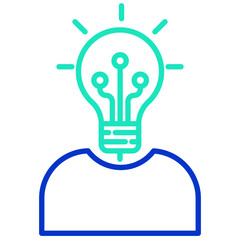 Human robot outline dual color icon