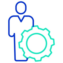 Human settings outline dual color icon