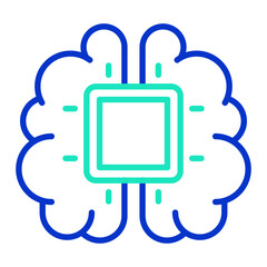 Machine Learning outline dual color icon