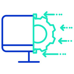 Physics Machine outline dual color icon