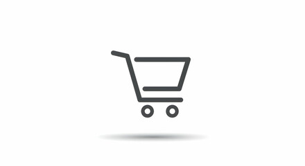 Shopping Cart Icon Simple Minimalist Design for E-commerce Use