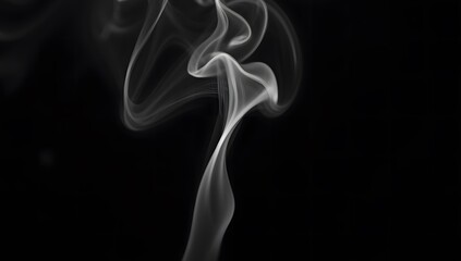 Delicate Wisps of Rising Smoke on Dark Background
