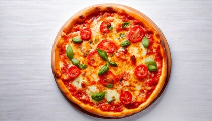 上から見たピザの写真